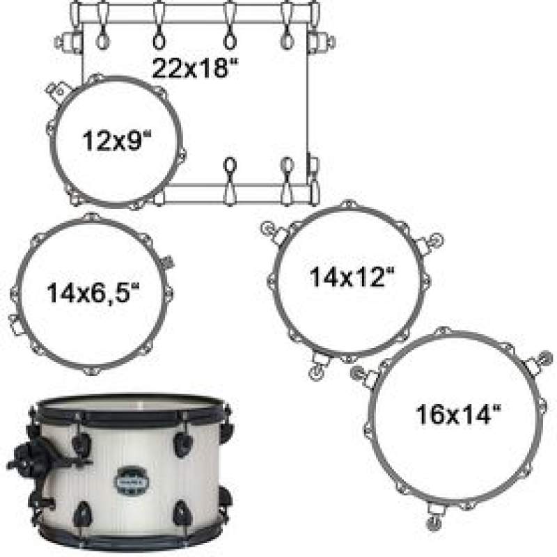 Sada akustických bicích MAPEX Mars MA528SFBAW - 1
