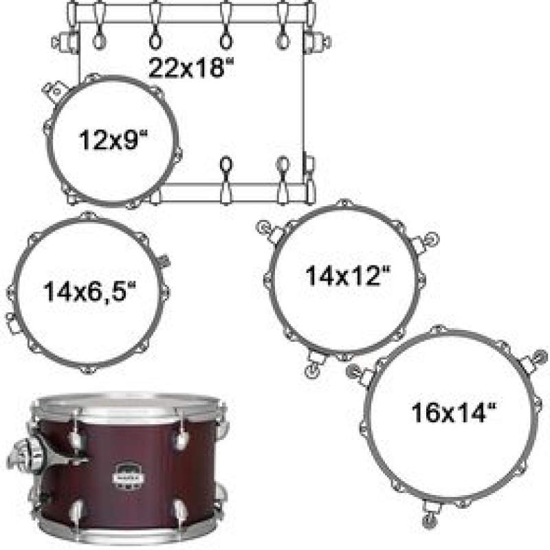 Sada akustických bicích MAPEX Mars MA528SFRW - 1
