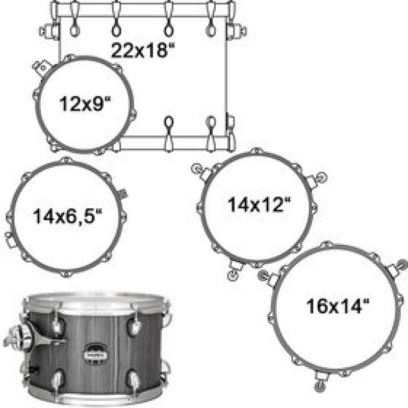 Sada akustických bicích MAPEX Mars MA528SFGW - 1