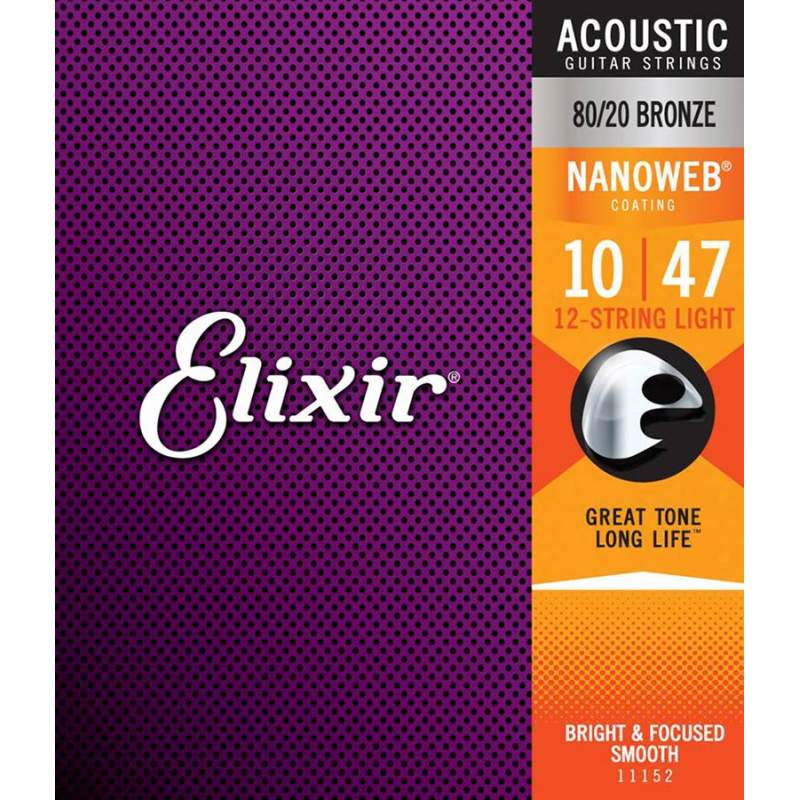 Struny na 12-strunovú gitaru Elixir Nanoweb EL-11152 - 1