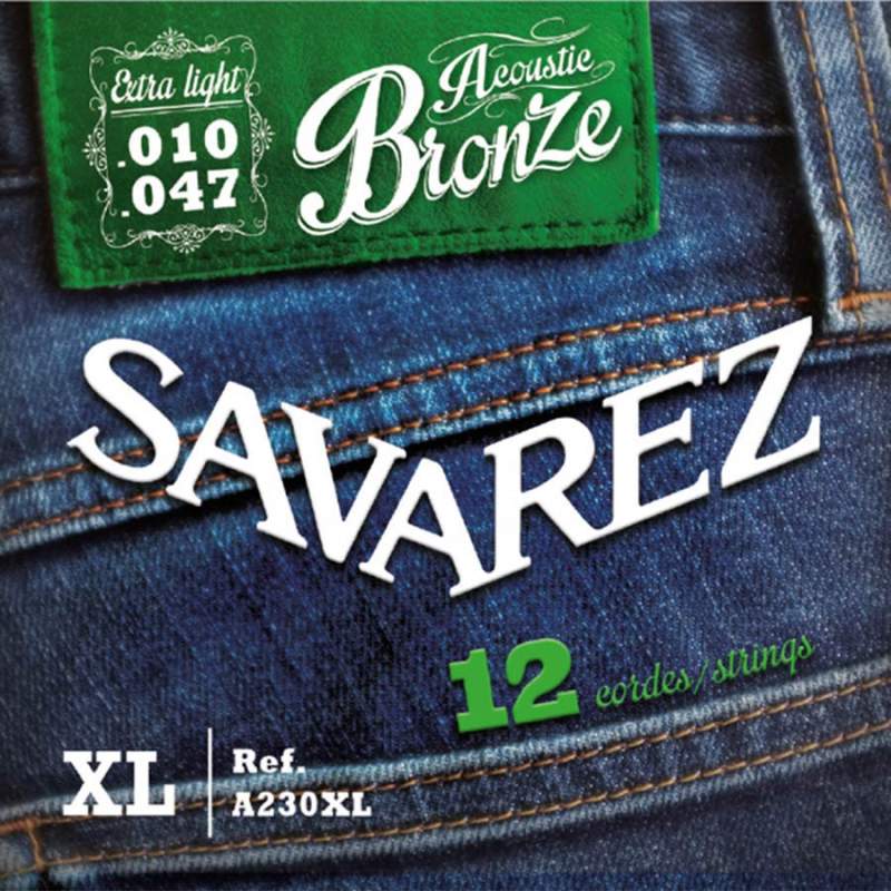 Struny na 12-strunovú akustickú gitaru Savarez Acoustic Bronze A230XL - 1