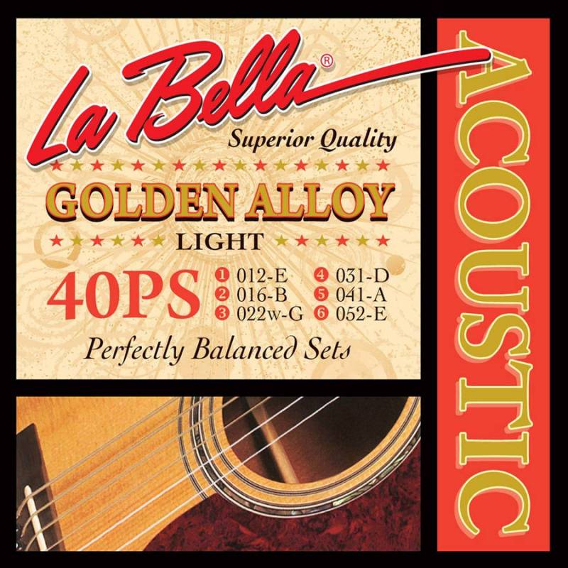 Struny na akustickú gitaru LaBella Golden Alloy Wound L-40PS - 1