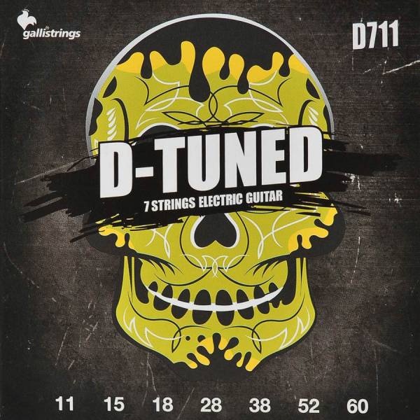 Struny na 7-strunovú elektrickú gitaru Galli D-Tuned D-711